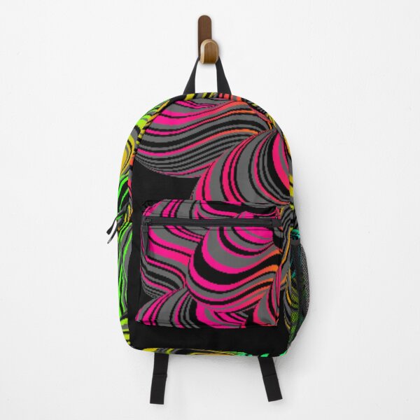 Item preview, Neon Waves... Vibrant waves and stripes set off against a black background designed and sold by ditzy-designs.