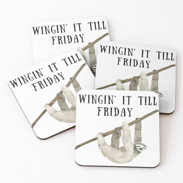 Item preview, Wingin' it till Friday, Funny office workspace print designed and sold by HappyVibesAlert.