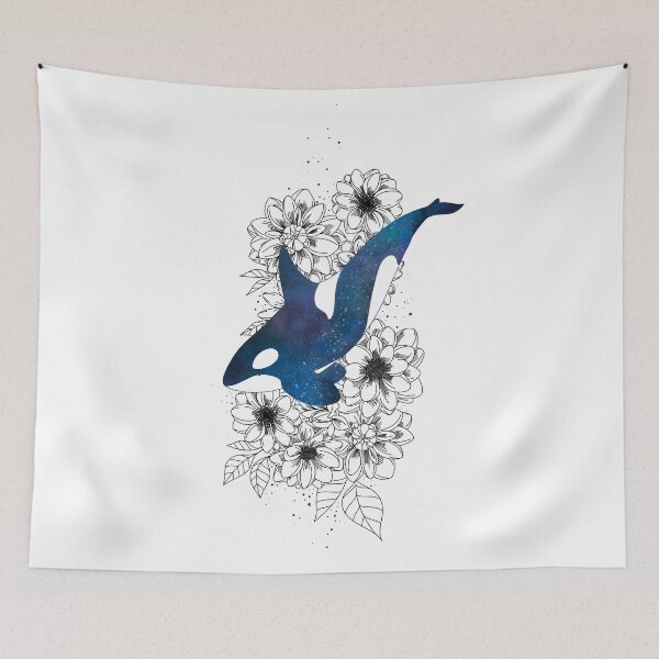 Item preview, Floral Orca | Killer Whale And Dahlias designed and sold by EPOOCH.
