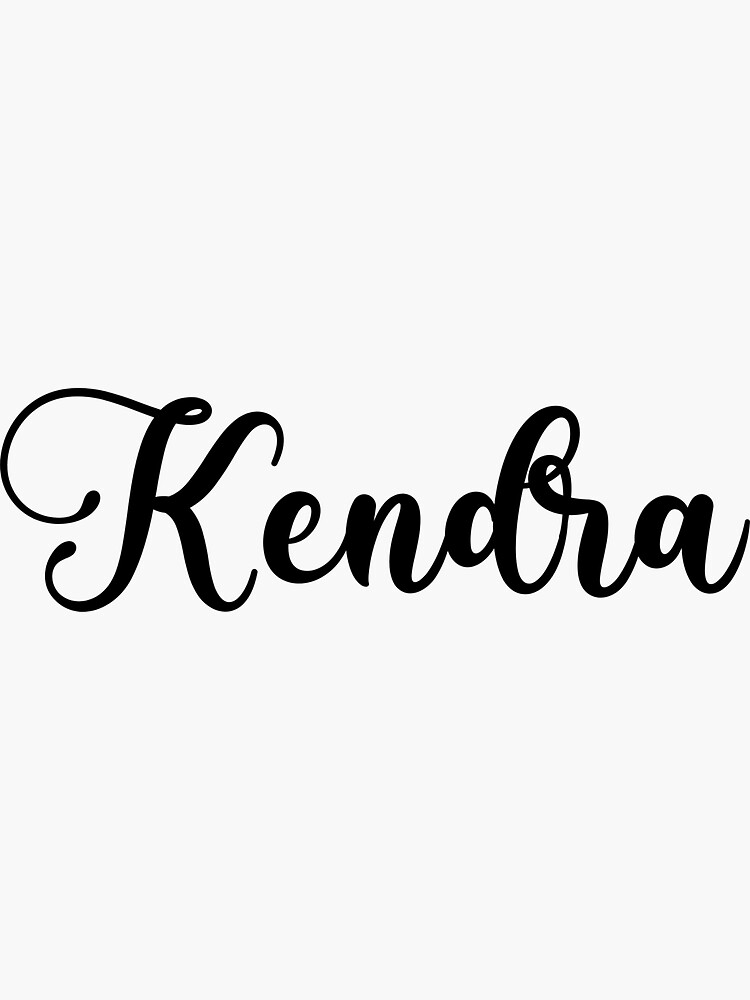 Kendra Name Handwritten Calligraphy Sticker For Sale By Yelenastore Redbubble