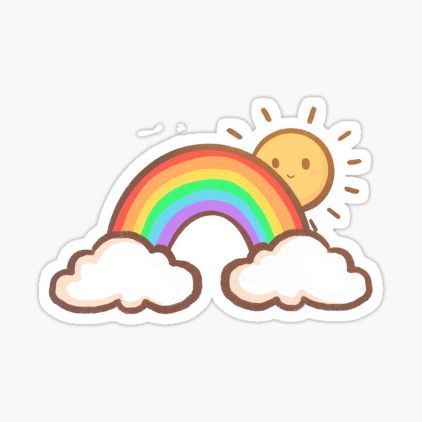 Cute Rainbow, Clouds and Sunshine Sticker