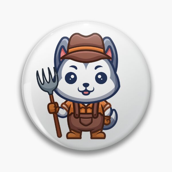Item preview, Husky Farmer Cute Cartoon designed and sold by GumregaStudio.