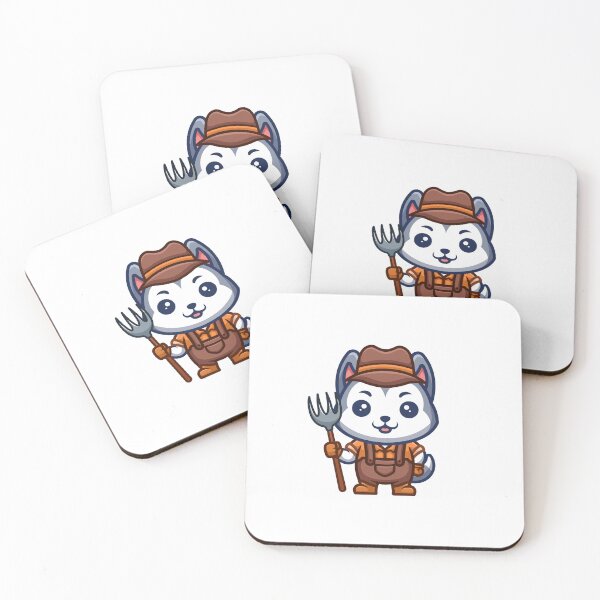 Item preview, Husky Farmer Cute Cartoon designed and sold by GumregaStudio.