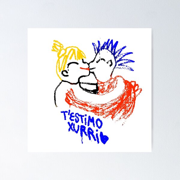 Vista previa del artículo con la obra «Copy of Copy of "T'estimo Xurri" San Valentin Pegatina "Te quiero Xurr" Valentine's Day Sticker en Catalan Multicolor», diseñado y vendido por piliguti.