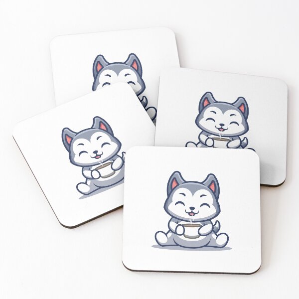 Item preview, Husky Drink Coffee Cute Cartoon designed and sold by GumregaStudio.