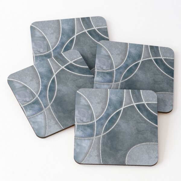 Item preview, Urban Texture Blue Grey Circles Abstract Art designed and sold by artsandsoul.