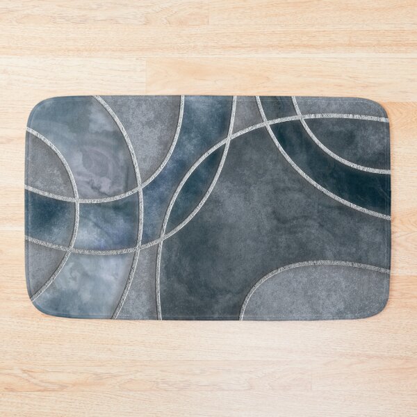 Item preview, Urban Texture Blue Grey Circles Abstract Art designed and sold by artsandsoul.