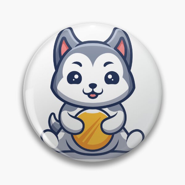Item preview, Husky Gold Coin Cute Cartoon designed and sold by GumregaStudio.