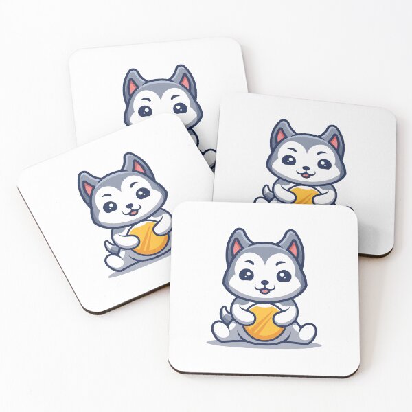 Item preview, Husky Gold Coin Cute Cartoon designed and sold by GumregaStudio.