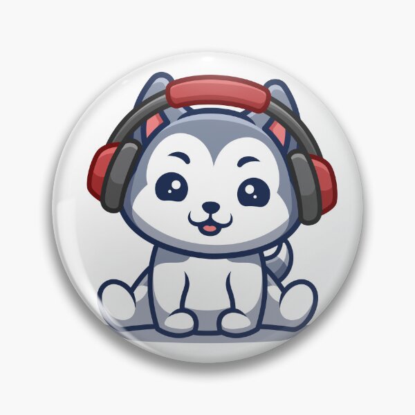 Item preview, Husky Hearing Music Cute Cartoon designed and sold by GumregaStudio.