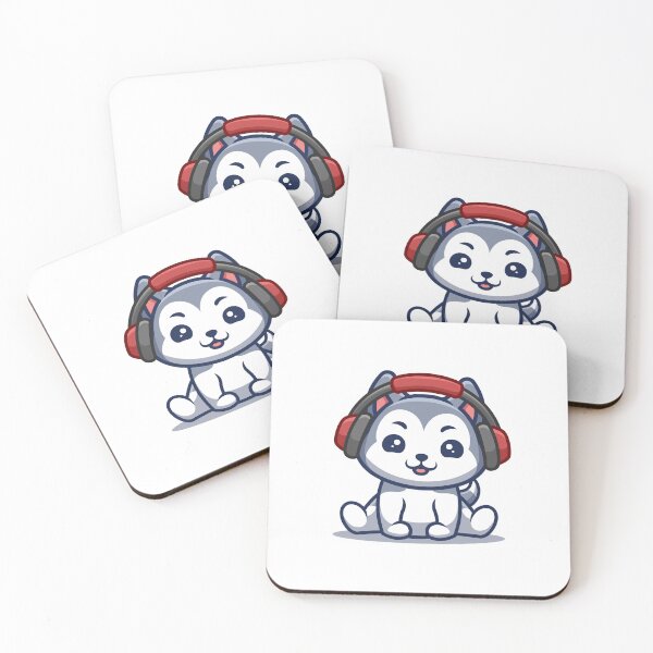 Item preview, Husky Hearing Music Cute Cartoon designed and sold by GumregaStudio.