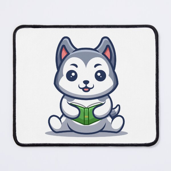 Item preview, Husky Reading Book Cute Cartoon designed and sold by GumregaStudio.