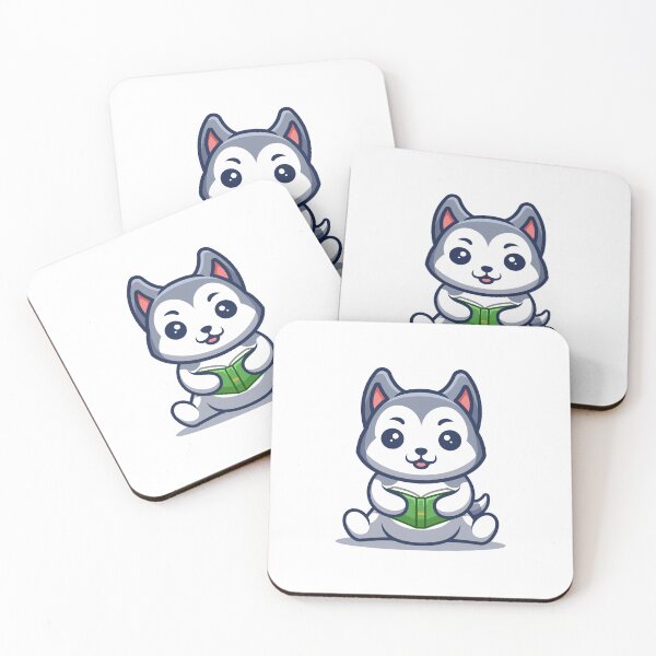 Item preview, Husky Reading Book Cute Cartoon designed and sold by GumregaStudio.