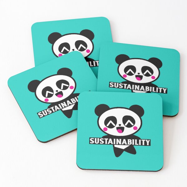 Item preview, Sustainability Cute Black And White Panda Cub Holding A Sign designed and sold by pixelplaza.