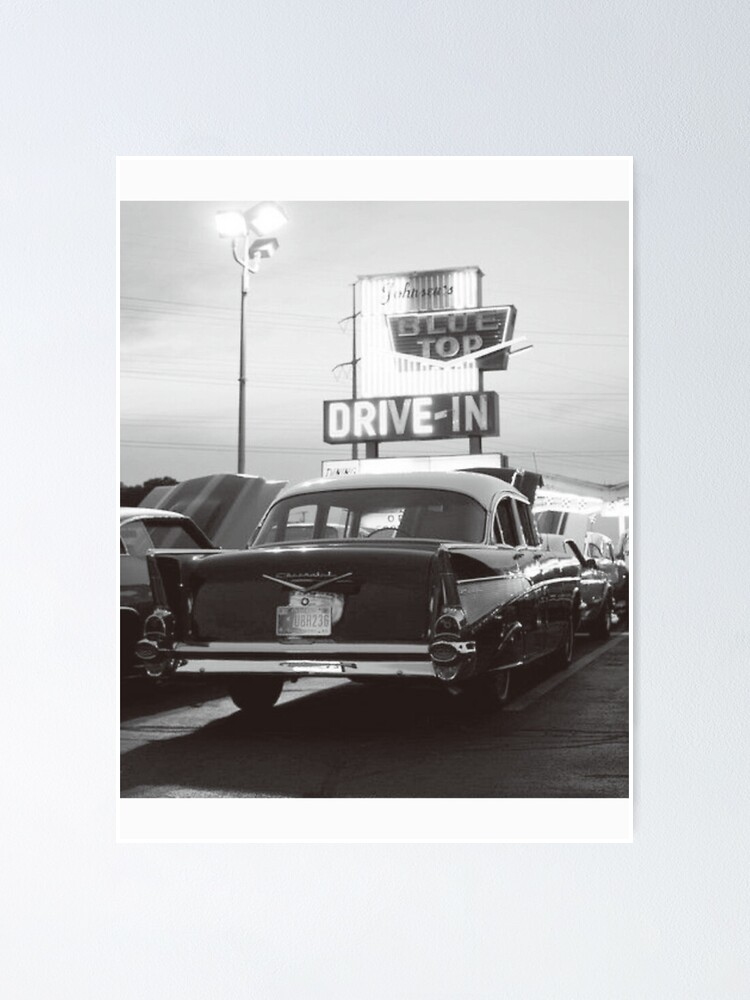 Vintage Car Black And White Poster