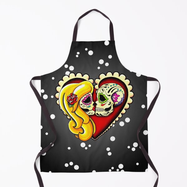 Item preview, Ashes - Day of the Dead Kissing Sugar Skull Couple - Blonde designed and sold by Pretty In Ink.