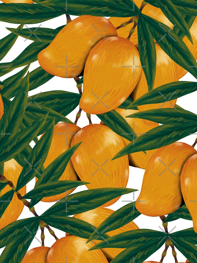 "The botanical mangoes fruit patterns tropical fruitface" Sticker for