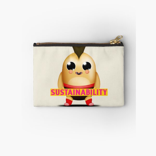Item preview, Sustainability Cute Animal With A Black Mohawk And A Nose Ring Holds A Sign designed and sold by pixelplaza.