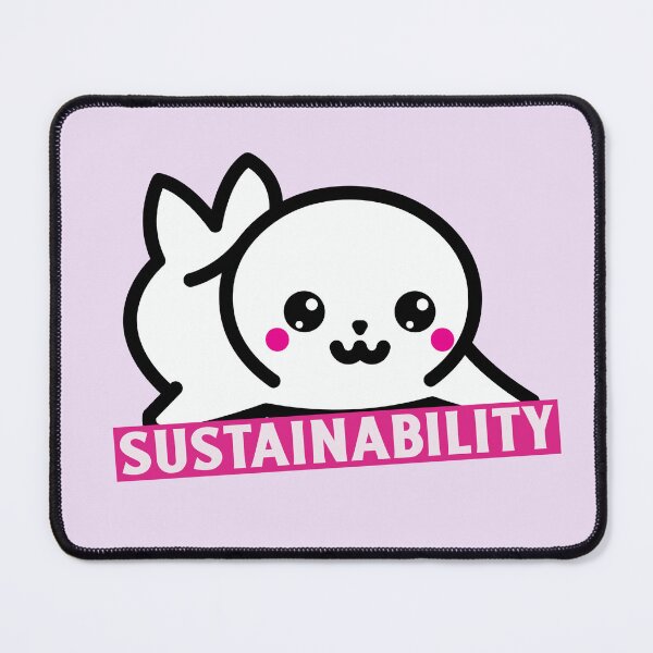 Item preview, Sustainability Cute White Baby Seal With Rosy Cheeks Holding A Sign designed and sold by pixelplaza.