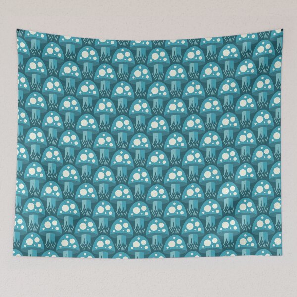 Item preview, 1049 - magic mushrooms, blue designed and sold by RouCouCou.