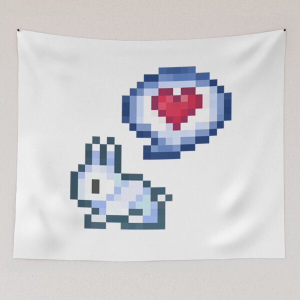 Item preview, Pixel bunny with heart emote designed and sold by crazzilla.