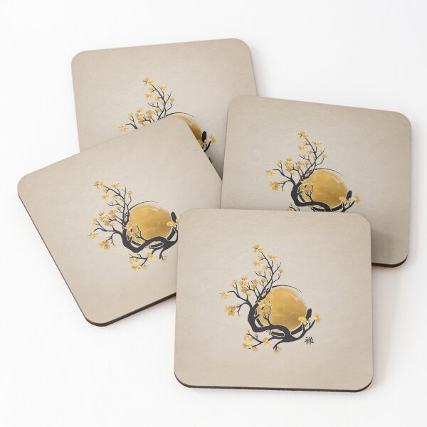Item preview, Zen Enso Circle, Golden Sun and Sakura Blossom designed and sold by k9printart.