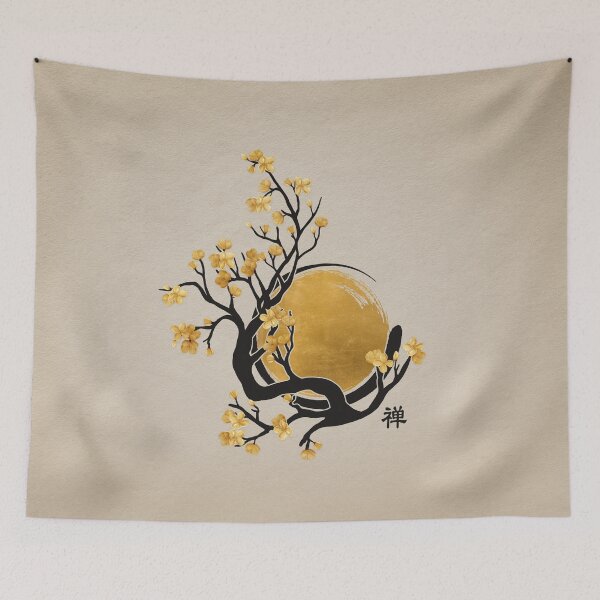 Item preview, Zen Enso Circle, Golden Sun and Sakura Blossom designed and sold by k9printart.