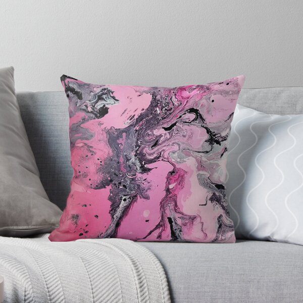 Pink fluid Throw Pillow