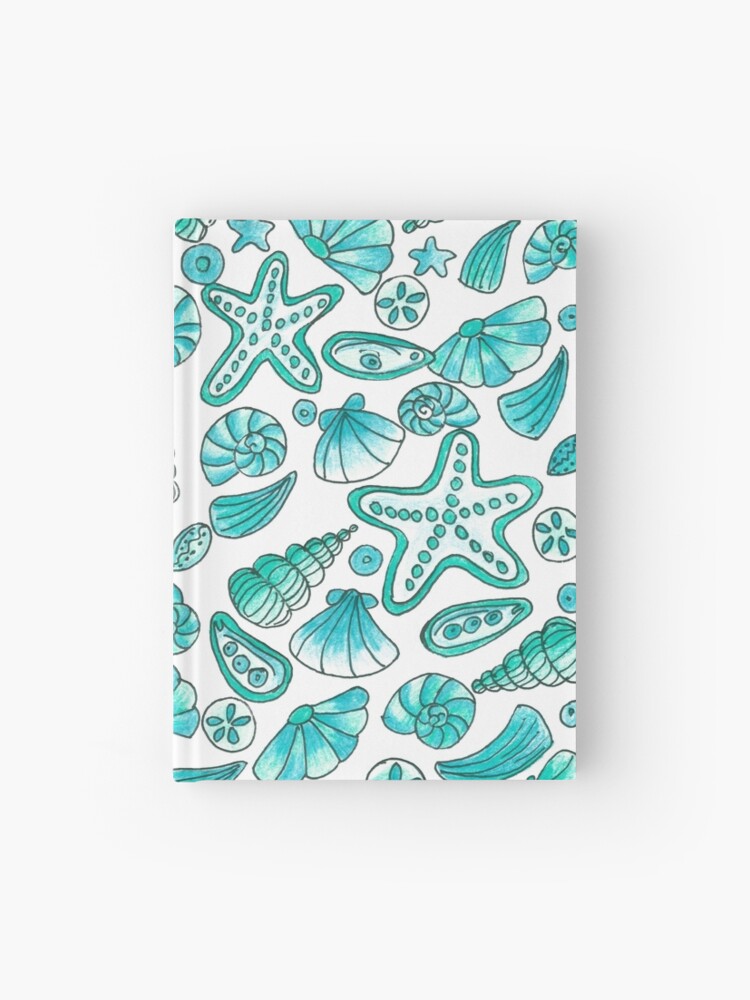 Thumbnail 1 of 3, Journal, Turquoise seashells designed and sold by cynhaller.
