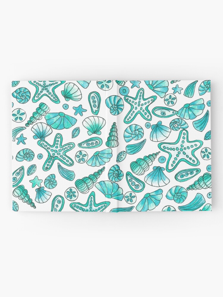 Thumbnail 2 of 3, Journal, Turquoise seashells designed and sold by cynhaller.