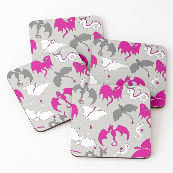 Item preview, Dragons in Flight - Pink designed and sold by kmstudio.