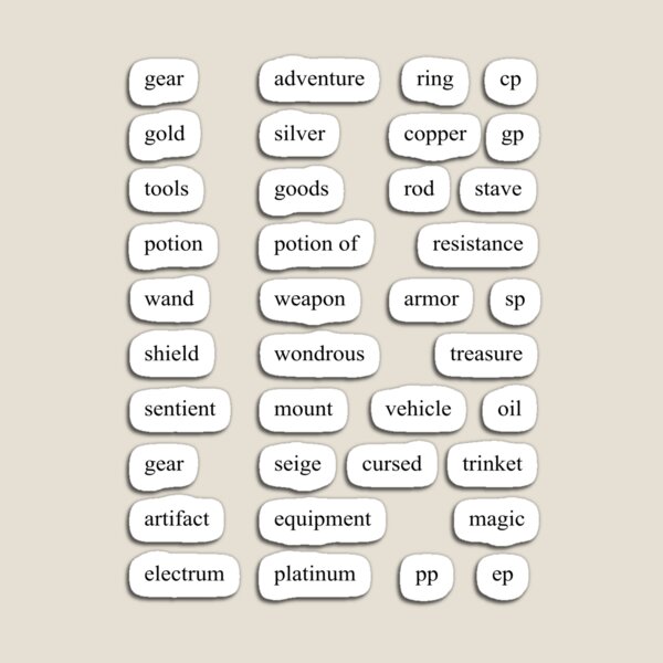 Magnet for Sale avec l'œuvre « 39 mots modificateurs de dés