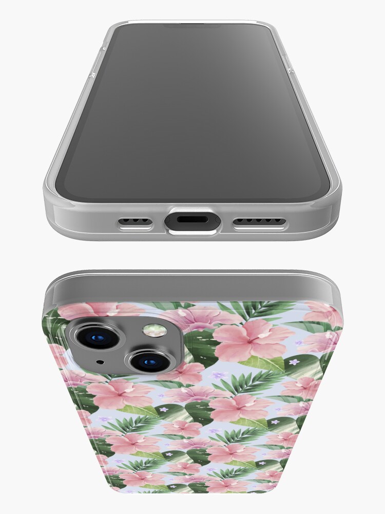 Alternate view of beautiful hawaiian pink flowers pattern iPhone Case