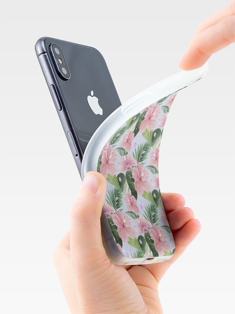 Alternate view of beautiful hawaiian pink flowers pattern iPhone Case