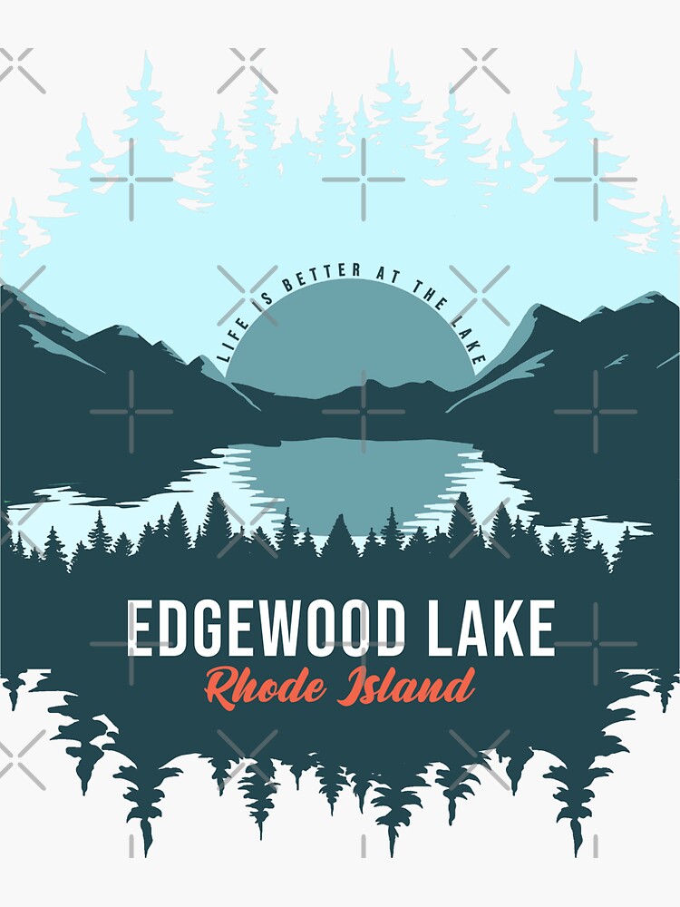 Edgewood Lake Rhode Island Lake With Mountain And Pine Tree  by Ksmm