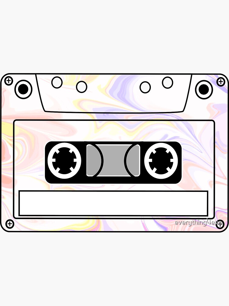 Blank Customizable Pastel Liquid Marble Cassette Tape by everything4eva