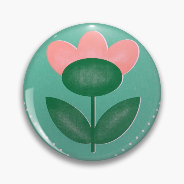 Item preview, Flower in dotted frame - green background - single designed and sold by sylviabosky.