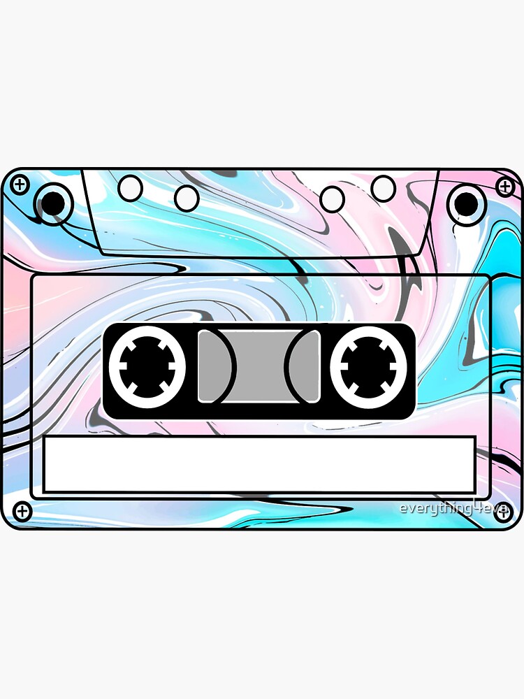 Blank Customizable Blue Liquid Marble Cassette Tape by everything4eva