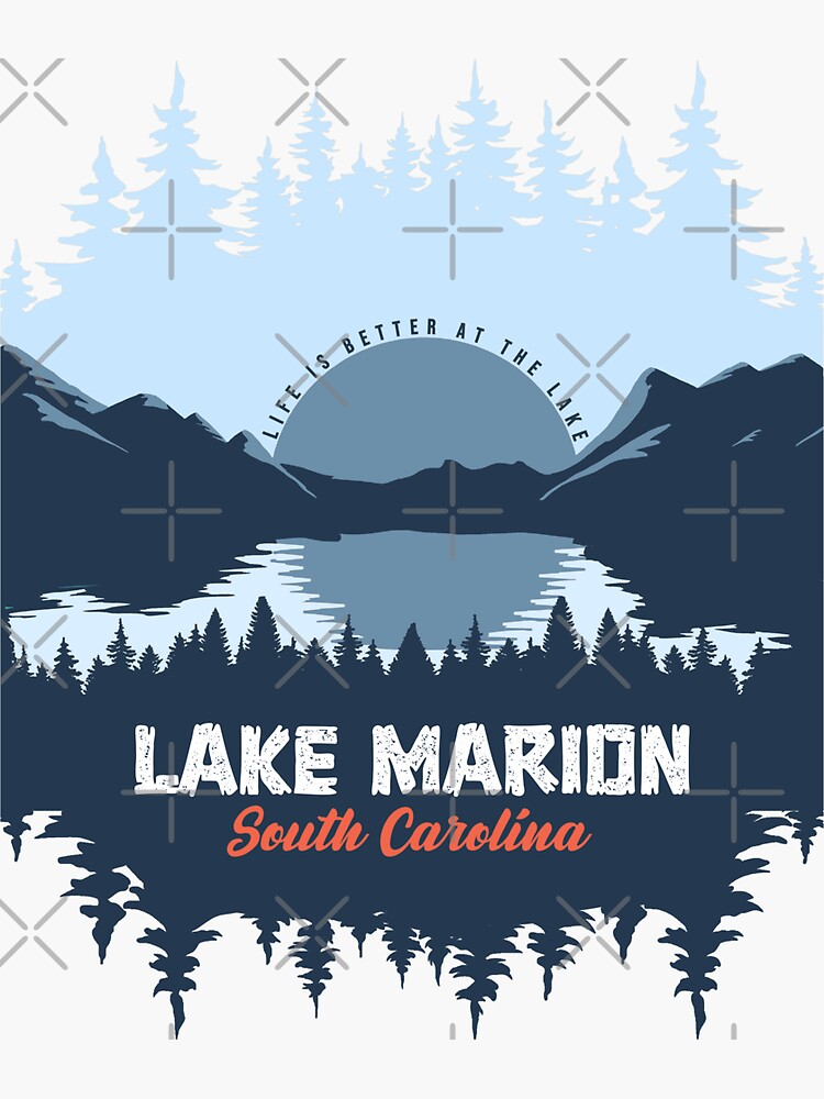 Lake Marion South Carolina Lake With Mountain And Pine Tree by Ksmm