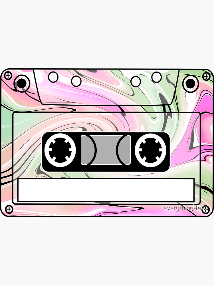 Blank Customizable Pink Liquid Marble Cassette Tape by everything4eva