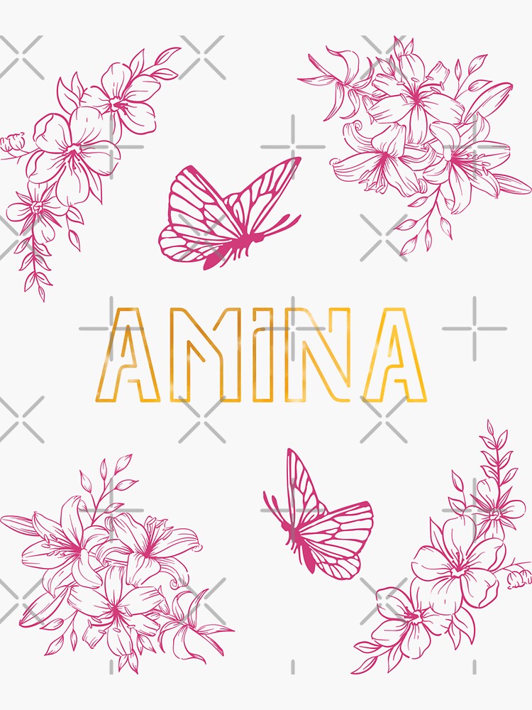 AMINA Name gift idea First Name Design cool by Yvesnara
