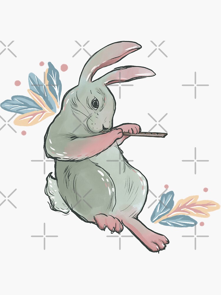 rabbit with a flute by RNIArt