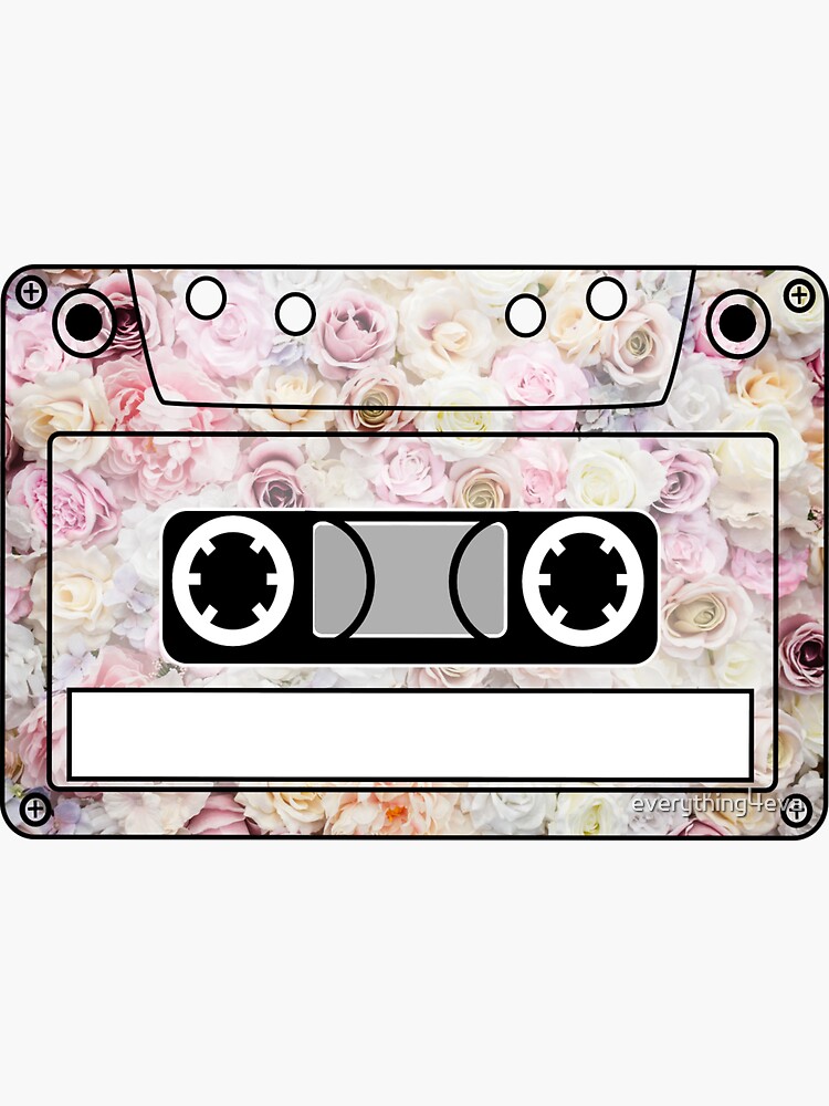 Blank Customizable Floral Roses Cassette Tape by everything4eva