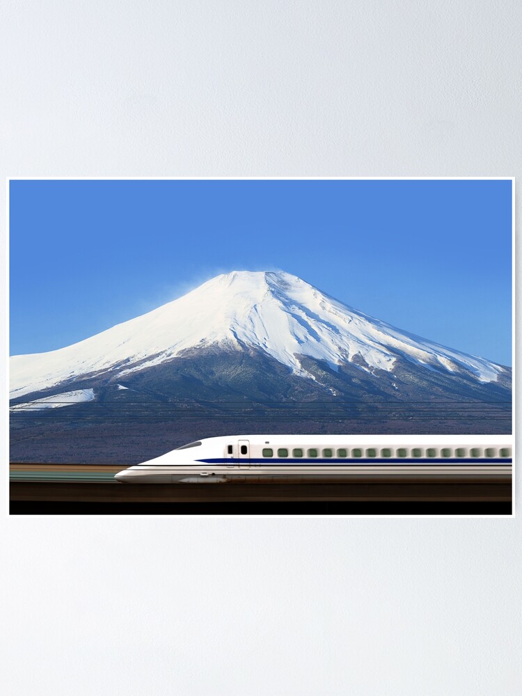 Alternate view of Mount Fuji and Tokaido Shinkansen, Shizuoka, Japan Poster
