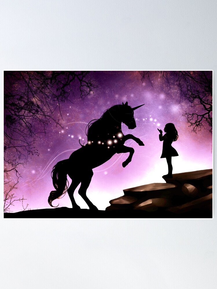 La Licorne Et La Princesse - Version Rose" Poster By Fairymag | Redbubble