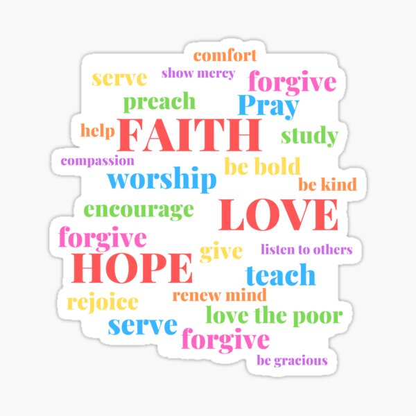 Item preview, Christian word Collage Sticker designed and sold by BetterLifeToday.