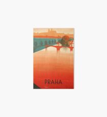 Praha, Prague, Bridges, vintage travel poster Art Board Print