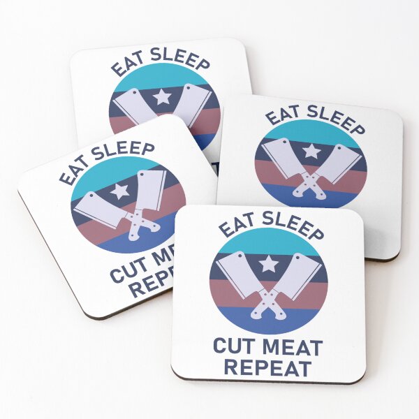 Item preview, eat sleep cut meat repeat - butcher quote        designed and sold by AdelaGentry.