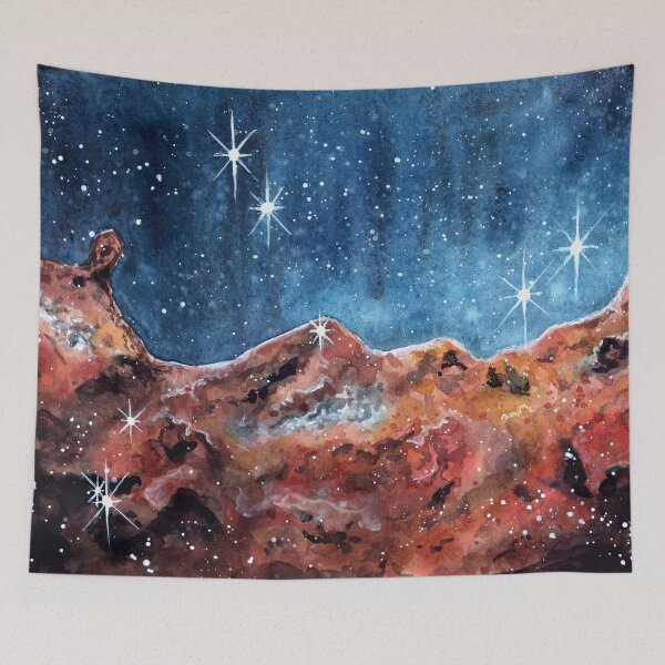 Item preview, Cosmic Cliffs - Watercolor Painting designed and sold by Pattokarts.
