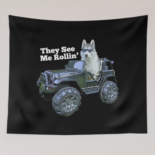 Item preview, They See Me Rollin' Memphis the Siberian Husky designed and sold by DatVillacon.